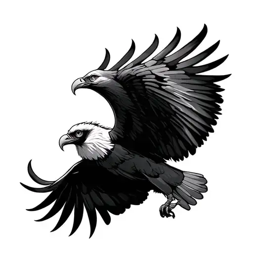 vulture soaring bird tattoo design idea