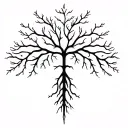 Smooth, branching lines like soft energy veins or delicate roots. Organic and calm, no shading, natural anatomical flow. tattoo design idea