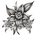 daffodils and lily calla tattoo design idea
