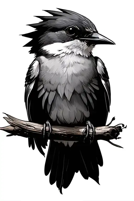 mocking bird flying tattoo design idea