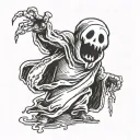 halloween ghost tattoo design idea