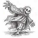 halloween ghost tattoo design idea