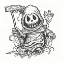 halloween ghost tattoo design idea