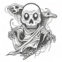 halloween ghost tattoo design idea