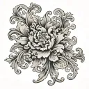 baroque writing template tattoo design idea