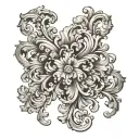 baroque writing template tattoo design idea