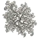 baroque writing template tattoo design idea