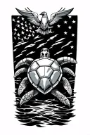 US Navy Shellback turtle centered inside tattoo design idea