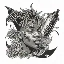 juice wrld 999 tattoo design idea