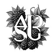 blackberries intertwined initials AJ CJ SG letters tattoo design idea