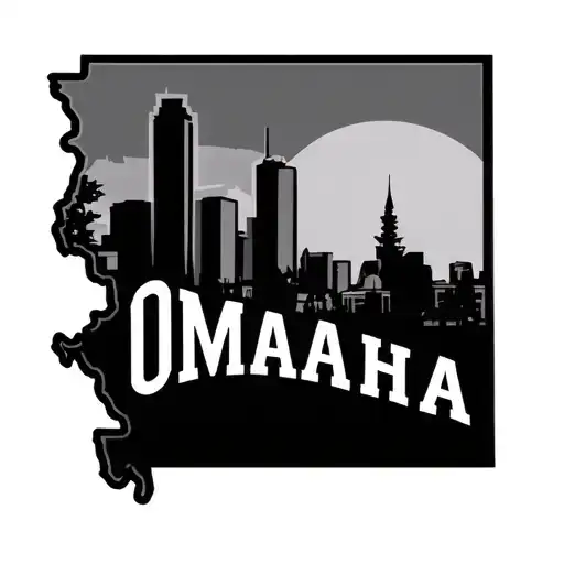 Omaha Nebraska state outline with 402 tattoo design idea