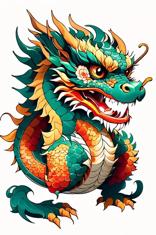 Pixiu dragon tattoo design idea