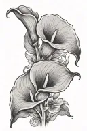 calla lily intertwined tattoo design idea