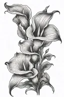 calla lily intertwined tattoo design idea