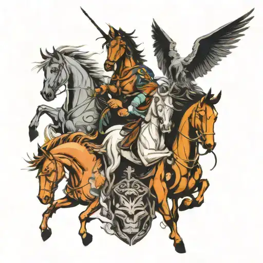 4 horsemen tattoo design idea