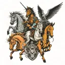 4 horsemen tattoo design idea