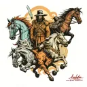 4 horsemen tattoo design idea