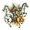 4 horsemen tattoo design idea