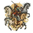4 horsemen tattoo design idea