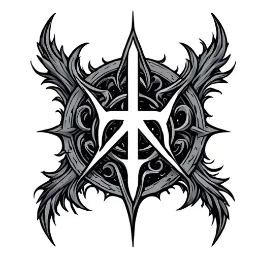 aggrogoth sigil style illustration tattoo design idea