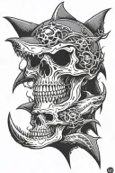 skull great white shark grim reaper Harley Davidson  tattoo design idea
