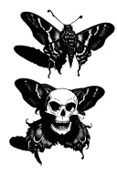 Horror moth with a Cat Skull wearing tattoo design idea