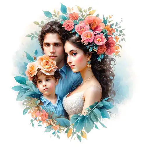 family first names GIULIA PAOLO ÉMILIE tattoo design idea