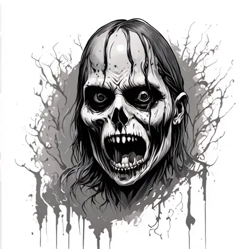 silent hill horror tattoo design idea