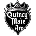 "Quincy Mae Aro" text with crown and heart  tattoo design idea
