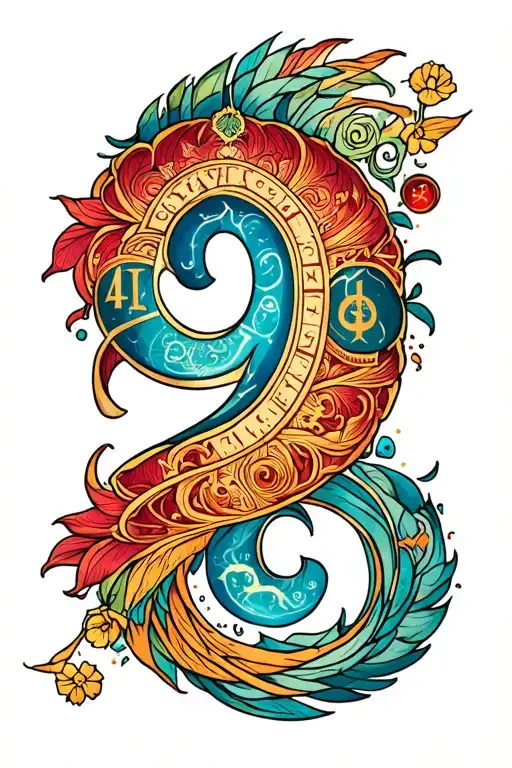 Numerology 9 realms tattoo design idea