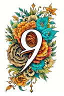 Numerology 9 realms tattoo design idea