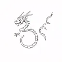 small minimalist linear cute dragon tattoo tattoo design idea