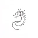 small minimalist linear cute dragon tattoo tattoo design idea