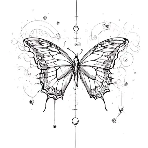 Chaos theory and the butterfly effect tattoo design idea