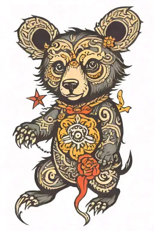 bear. faith and grace  tattoo design idea