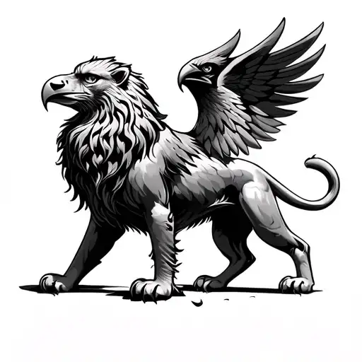 Czech Lion and Eagle tattoo design idea