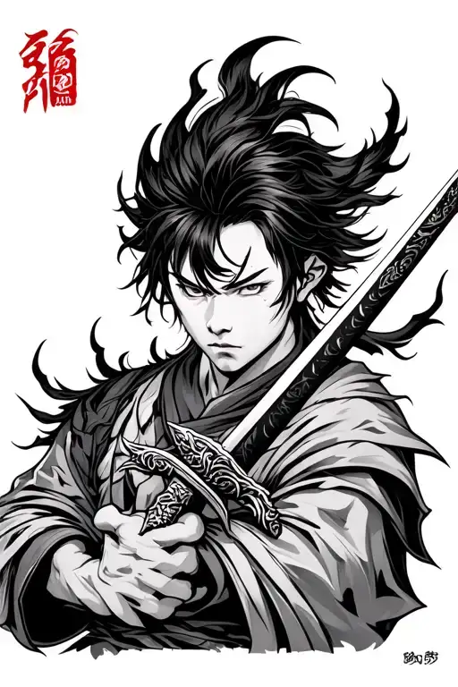 Tanjiro demon slayer sword tattoo tattoo design idea