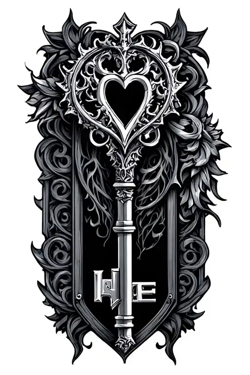 kingdom heart oblivion key with background tattoo design idea