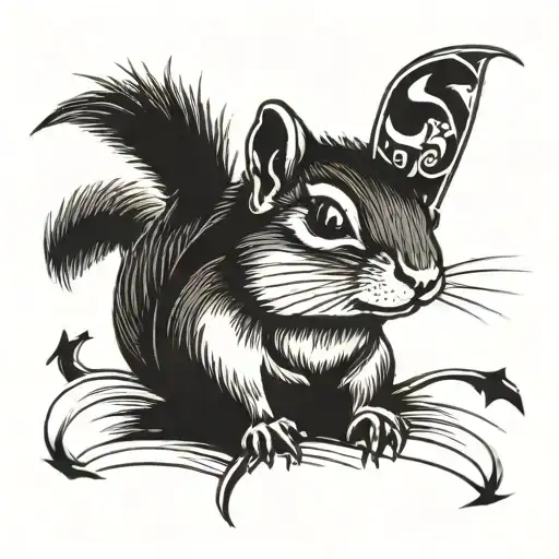 a bad-ass chipmunk tattoo design idea