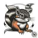 a bad-ass chipmunk tattoo design idea