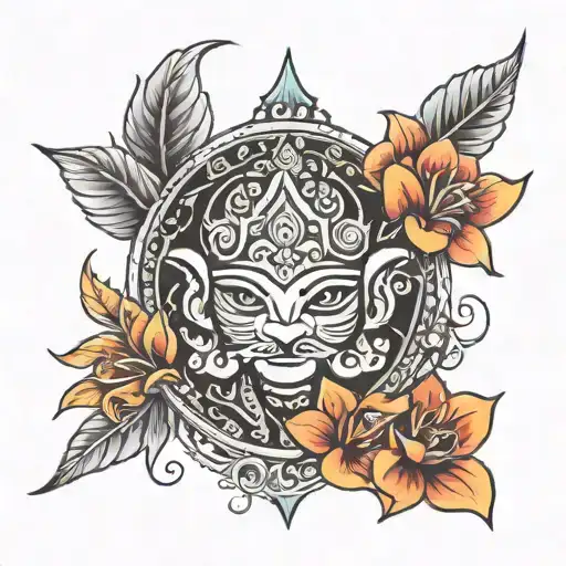 Bali traditional inspired tattoo tattoo design idea