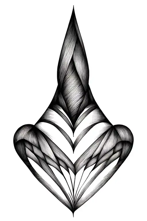 Heart made of silk with needle and thread sewing it together tattoo design idea