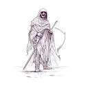 a grim reaper holding a scythe tattoo design idea