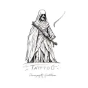 a grim reaper holding a scythe tattoo design idea