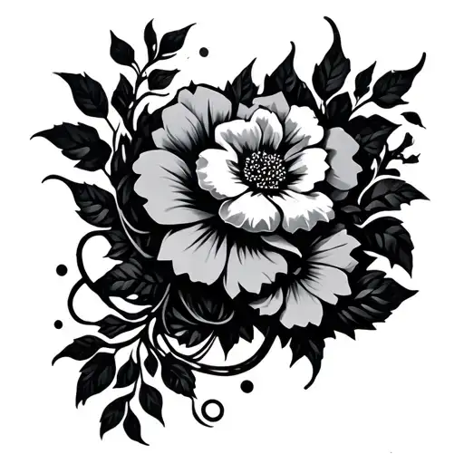vine wrapping floral cyber sigilism arm long tattoo design idea