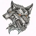 ANGRY WOLF FACE  TATTOO  tattoo design idea