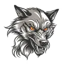 ANGRY WOLF FACE  TATTOO  tattoo design idea
