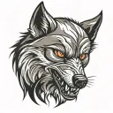 ANGRY WOLF FACE  TATTOO  tattoo design idea