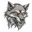 ANGRY WOLF FACE  TATTOO  tattoo design idea