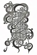 A beautiful calligraphy design featuring a line from a poem by Haidar Baba tattoo design idea